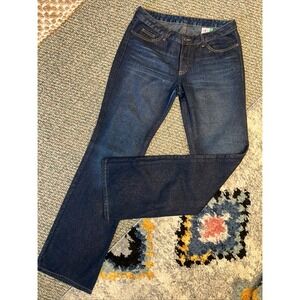 Denim Forum Low Rise Glitter Dark Wash Jeans 27 Boot Cut Western Glam Brazilian